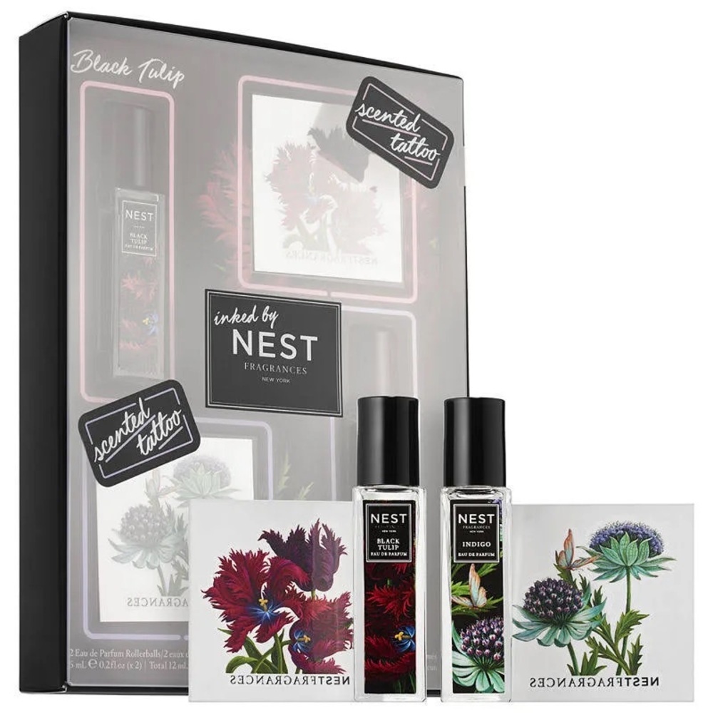 NEST Fragrances, “Inked By Nest” 2 Eau de Parfum Rollerballs, 2 Scented Tattoos